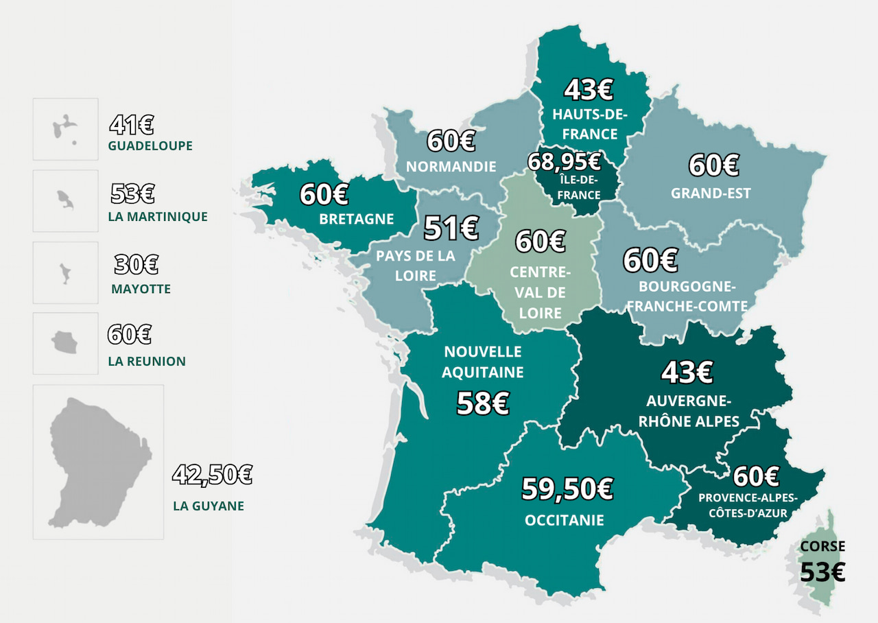 carte-de-france-prix-carte-grise-régions-2026